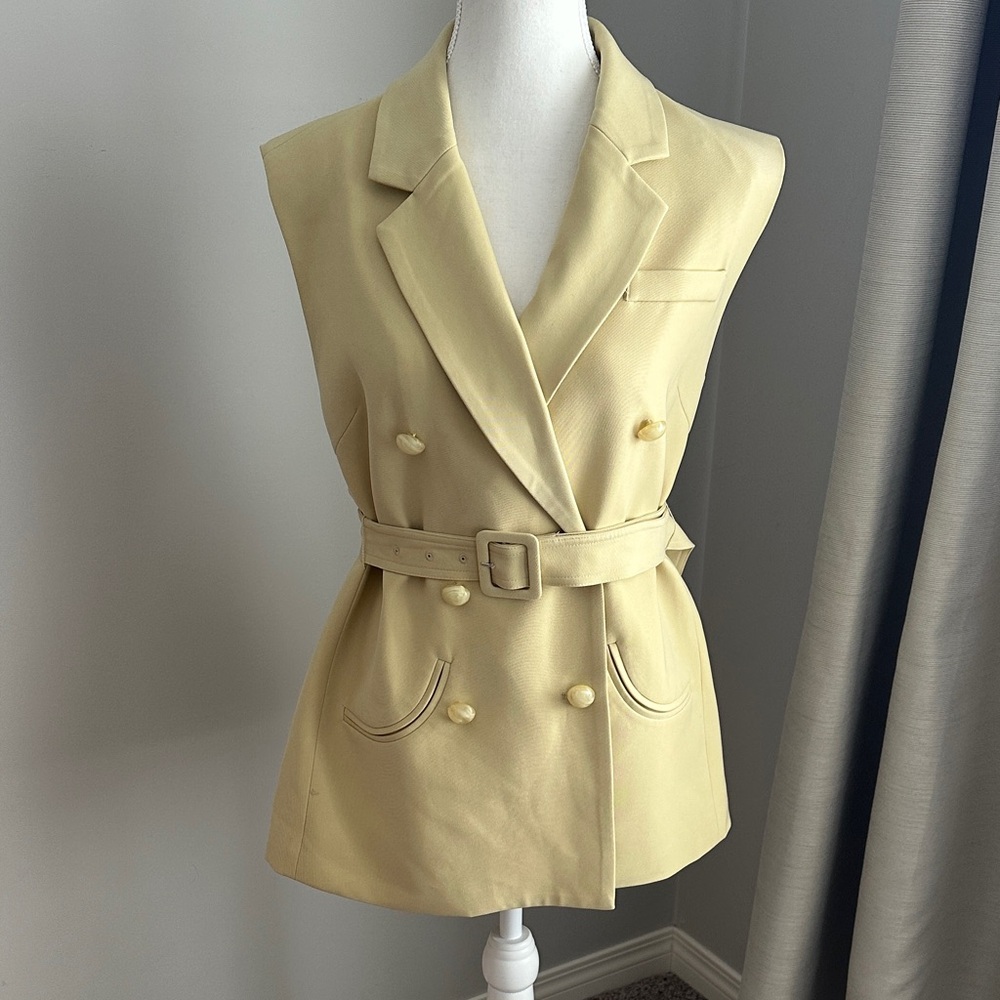 Double-Breasted Cream Women's Vest